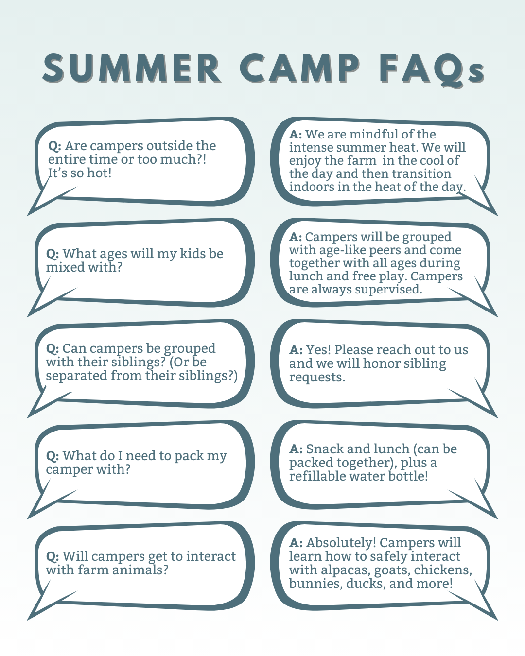 Summer Camp FAQ